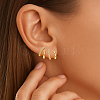 2Pairs 2 Colors Rack Plating Claw Brass Clip-on Earrings EJEW-GO0001-08-5