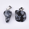 Natural Snowflake Obsidian Pendants G-Q996-01-2