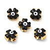 Golden Tone Brass Enamel Beads KK-E048-01G-04-1