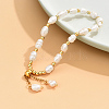 Imitation Pearl & 201 Stainless Steel Beaded Slider Bracelet NU9902-2