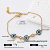 304 Stainless Steel Enamel Link Bracelets with Crystal Rhinestone EA0666-2-1