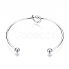 Tarnish Resistant 304 Stainless Steel Love Knot Cuff Bangle Making X-MAK-S073-001P-3