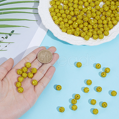 200Pcs Pave Disco Ball Beads RB-PA0001-11E-1