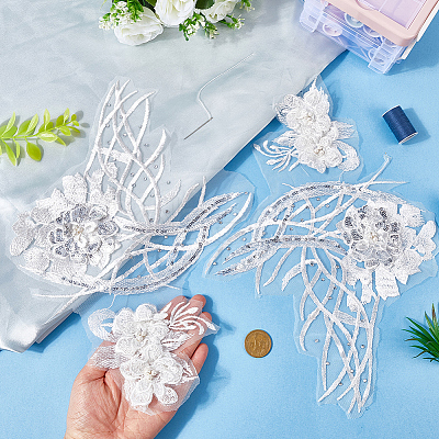 Flower Lace Embroidery Sewing Fiber Appliques DIY-WH20011-90D-1