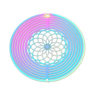 201 Stainless Steel 3D Rotating Hanging Wind Spinner STAS-T064-92-1