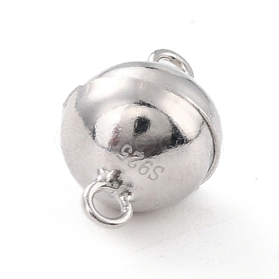 Anti-Tarnish Rhodium Plated 925 Sterling Silver Magnetic Clasps LS-STER-A001-02A-P-1