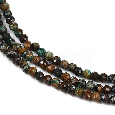 Natural Chrysocolla and Lapis Lazuli Beads Strands G-K373-B04-04-01-1