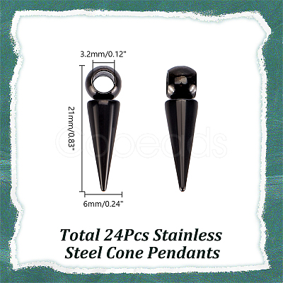 24Pcs 201 Stainless Steel Pendants STAS-HY0001-66-1