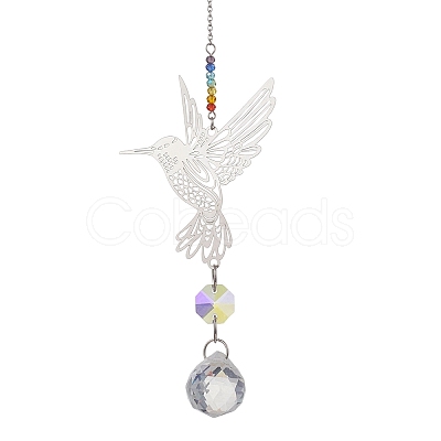 Glass Teardrop Hanging Suncatchers HJEW-JM04654-01-1