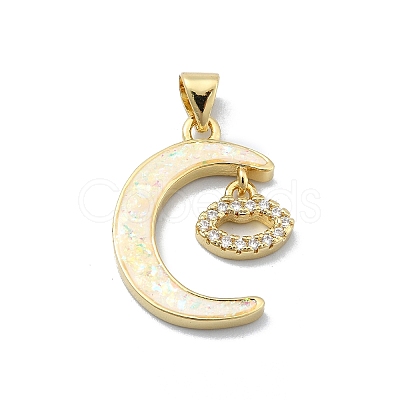 Brass Micro Pave Clear Cubic Zirconia Pendants KK-A221-18E-G-1