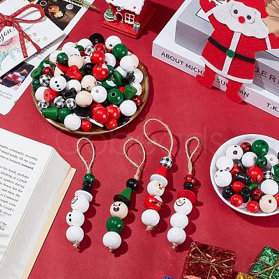 Christmas Theme Wood Beads WOOD-AR0001-42-1