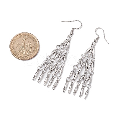Non-Tarnish 304 Stainless Steel Bar Link Chain Dangel Earrings EJEW-JE05839-02-1