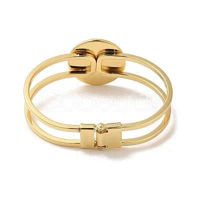 Rack Plating Brass Enamel Evil Eye Hollow Bangles for Women BJEW-H607-01G-1