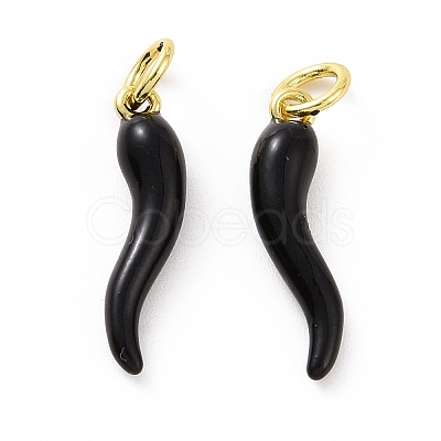 Rack Plating Brass Enamel Charms KK-C008-20G-1