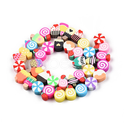 Handmade Polymer Clay Beads Strands CLAY-N010-088A-1