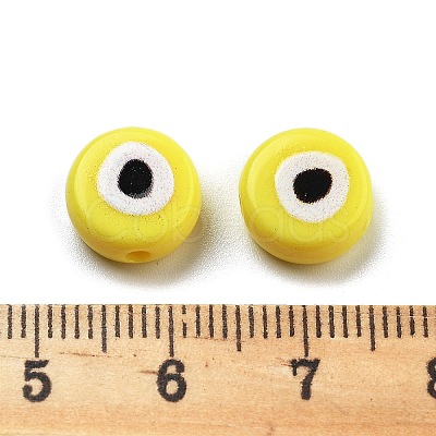 Opaque Printed Acrylic Beads OACR-G038-04G-1