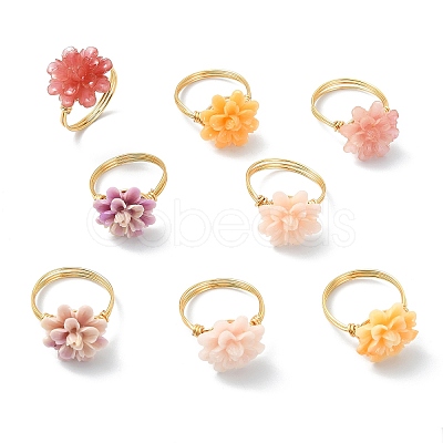 Synthetic Shell Dyed Finger Rings RJEW-JR01057-1