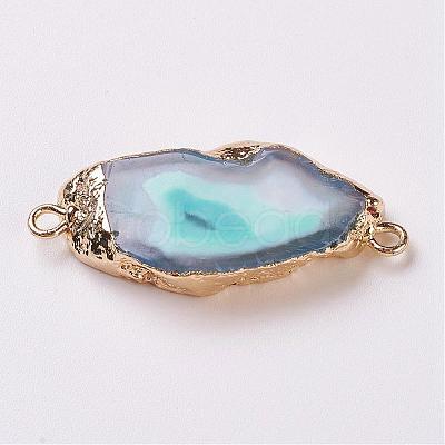 Electroplate Natural Druzy Geode Quartz Crystal Links connectors G-K189-04C-1