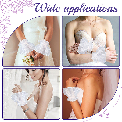 Gauze Lace Oversleeves for Women AJEW-WH20018-125A-1