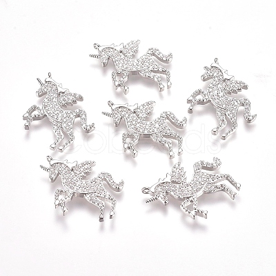 Brass Micro Pave Cubic Zirconia Pendants KK-I660-07P-1