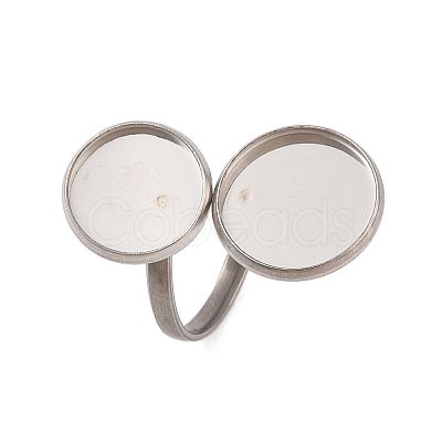 Non-Tarnish 304 Stainless Steel Open Cuff Ring Findings STAS-E124-05M-P-1