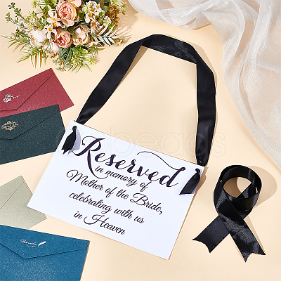 2Pcs Paper Wedding Memorial Sign AJEW-CN0006-23-1