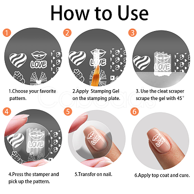 Stainless Steel DIY Nail Art Templates MRMJ-WH0092-095-1