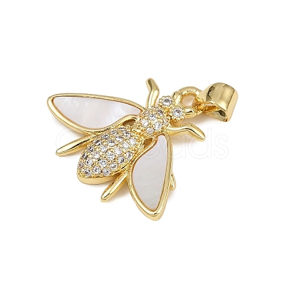 Brass Micro Pave Cubic Zirconia Pendants KK-D376-08G-1