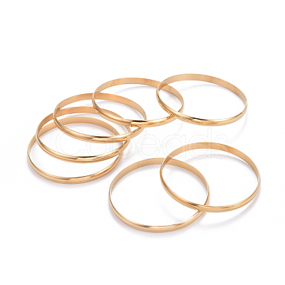Fashion 201 Stainless Steel Bangle Sets BJEW-L664-024B-G-1-1