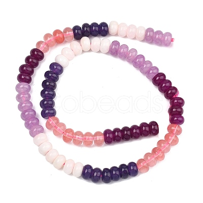 Gradient Color Cherry Quartz Glass and Dyed Natural White Jade Beads Strands G-NH0053-A14-01-1