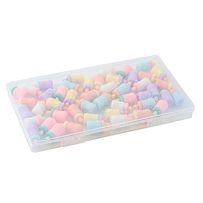 48Pcs 6 Colors Opaque Resin Cabochons CRES-AR0001-09-1