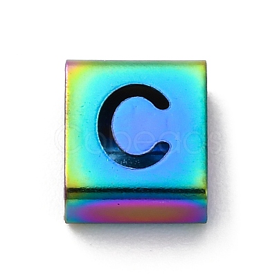 Ion Plating(IP) 304 Stainless Steel Square Slide Charms STAS-L132-16C-M-1