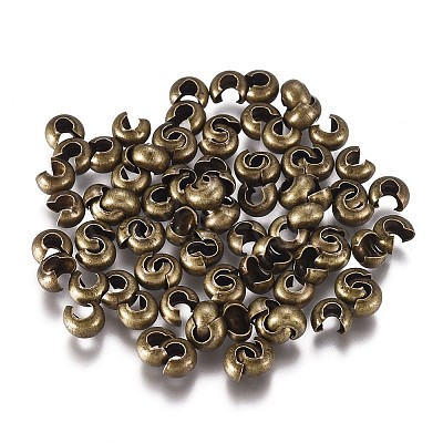 Iron Crimp Beads Covers KK-CJC0001-06A-AB-1