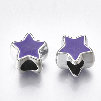 UV Plating Acrylic European Beads OACR-T005-91P-1