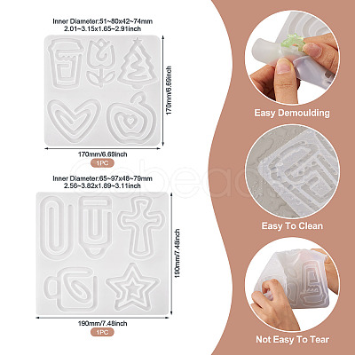 2Pcs 2 Styles Paperclip Silicone Molds DIY-TA0015-09-1