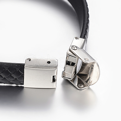 PU Leather Braided Cord Bracelets BJEW-E324-C19-1