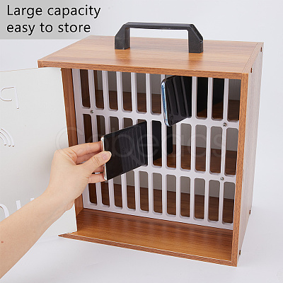 33 Grids Wood and PVC Cellphone Storage Boxes CON-WH0107-90-1