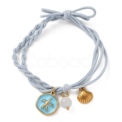 304 Stainless Steel Enamel & Resin Charms Bracelets BJEW-B170-01G-03-1