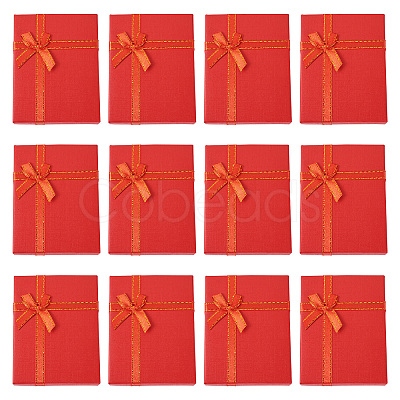 Rectangle Paper Jewelry Set Storage Boxes with Bowknot X1-CON-TAC0014-04D-1