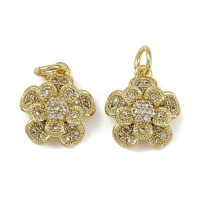 Brass Micro Pave Cubic Zirconia Pendants KK-I358-063G-F-1
