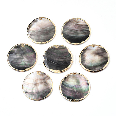 Natural Black Lip Shell Pendants SSHEL-N034-127B-01LG-1