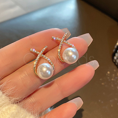 Alloy Imitation Pearl Stud Earrings WGC0511-67-1