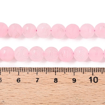 Frosted Natural White Jade Beads Strands G-T138-8mm-209E-1