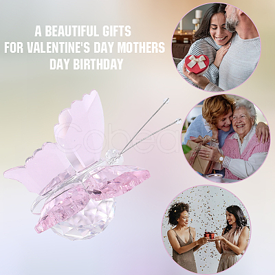 1Pc Glass Crytsal Butterfly Display Decorations LAMP-CN0001-01C-1