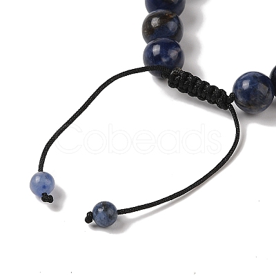 10mm Round Natural Sodalite Braided Bead Bracelets BJEW-C067-01C-03-1