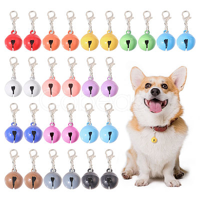 28Pcs 14 Colors Iron Bell Pendant Decoration AJEW-GL0002-53-1