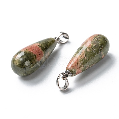 Natural Unakite Pendants G-F707-02-1
