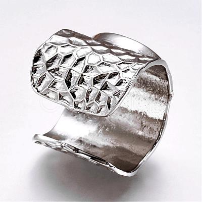 Cuff Brass Pad Finger Ring Settings KK-E703-01P-1