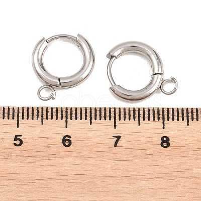 316 Stainless Steel Huggie Hoop Earring Findings EJEW-B158-01A-P-1