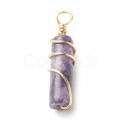 Natural Lepidolite Pendants PALLOY-JF01453-09-1